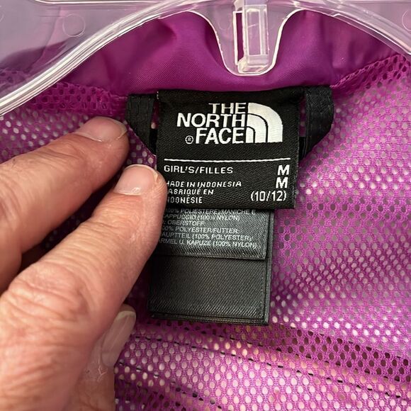 Girls Hooded Black/White North Face Hyvent rain waterproof Parka coat jacket M - Picture 7 of 9